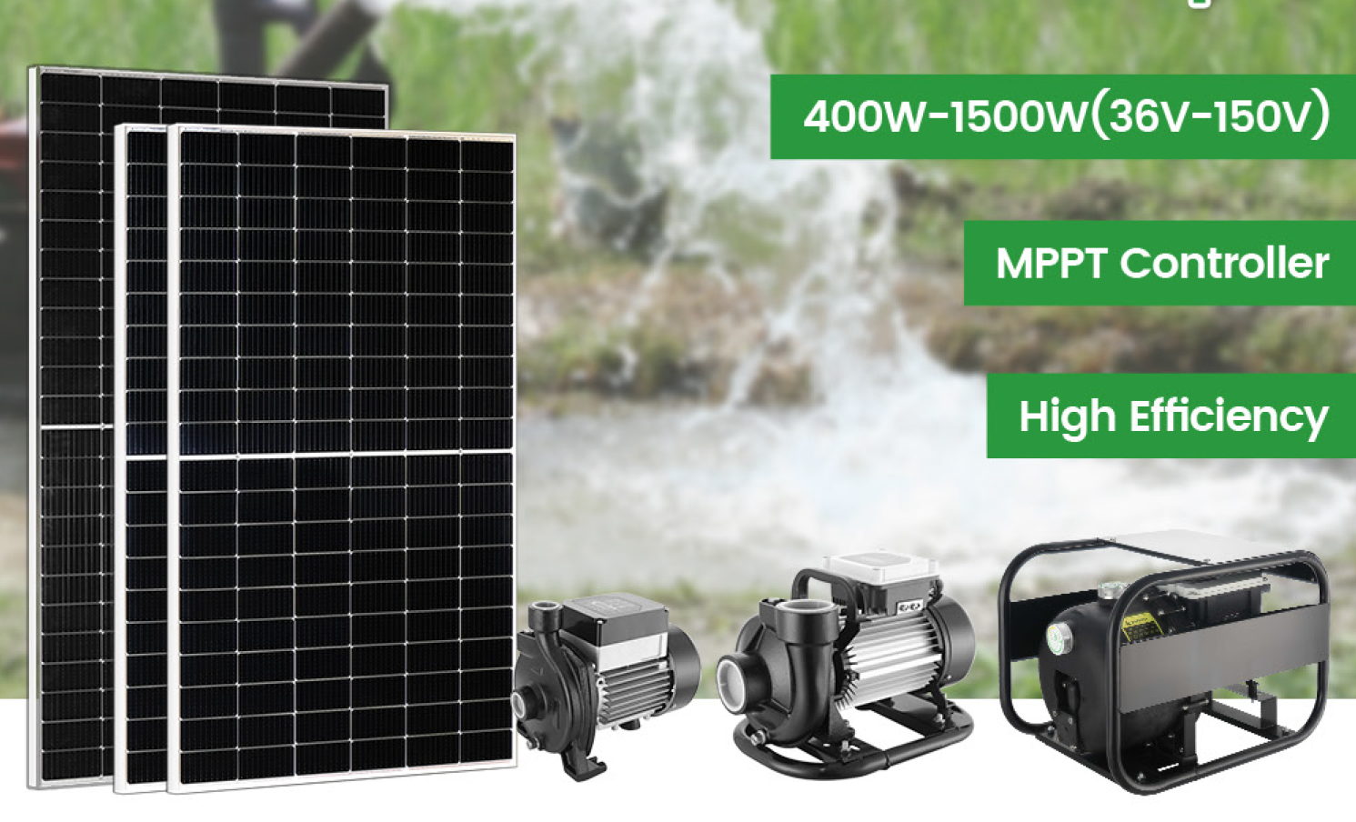 2.0HP Solar Water Pump + Solar PV Panels + Mounting Frame + Installation